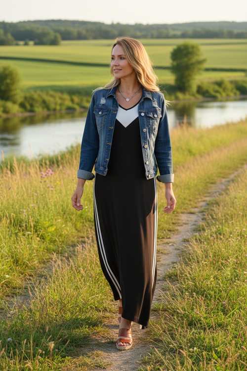 2. Sentier rivière Gentilly fermes + veste denim marine (marche)