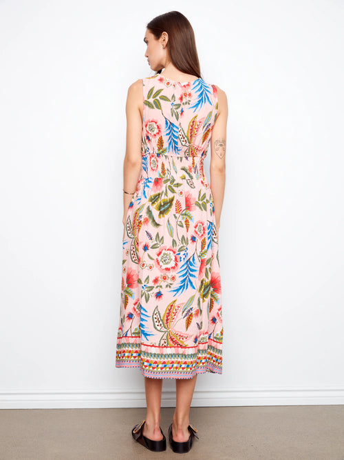 Robe Charlie B C3261-510B-P589 imprimé floral Gardénia pour femme – Élégante et romantique, parfaite pour occasions spéciales, mariages et sorties estivales