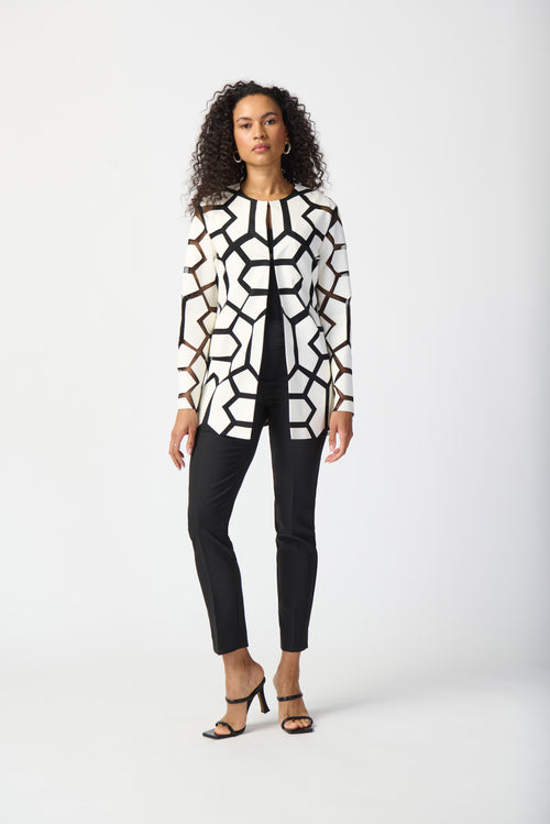 Veste structurée à motif géométrique ajouré Joseph Ribkoff 241905 – Élégance intemporelle pour la femme sophistiquée, du bureau aux événement