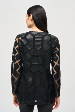 Veste structurée à motif géométrique ajouré Joseph Ribkoff 241905 – Élégance intemporelle pour la femme sophistiquée, du bureau aux événement