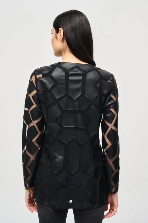 Veste structurée à motif géométrique ajouré Joseph Ribkoff 241905 – Élégance intemporelle pour la femme sophistiquée, du bureau aux événement