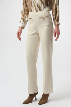 Pantalon droit taille haute avec détails chaîne Joseph Ribkoff 254043