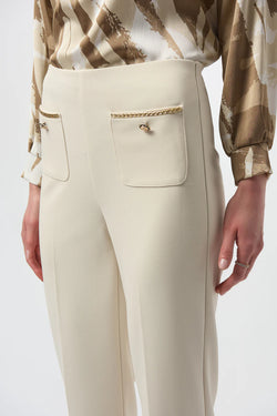 Pantalon droit taille haute avec détails chaîne Joseph Ribkoff 254043