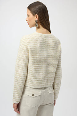 Veste courte crème texturée à boutons décoratifs Joseph Ribkoff – Modèle 254938