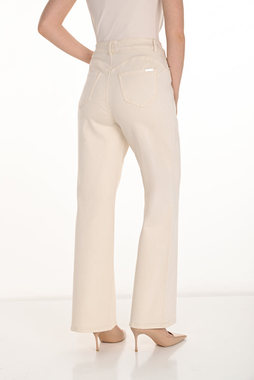Pantalon large crème Frank Lyman 254981 – Coupe flatteuse, confort optimal et polyvalence exceptionnelle, parfait pour le bureau et occasions élégantes