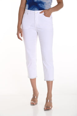 Pantalon capri en tissu tissé Frank Lyman blanc – essentiel élégant pour femme active, idéal pour le quotidien chic, le travail et les sorties estivales