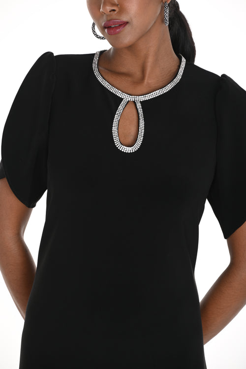 Robe en tricot noire avec brillants Frank Lyman 259019 – Élégance glamour et confort exceptionnel pour la femme moderne, des soirées aux occasions habillées