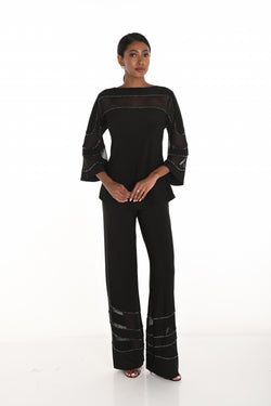 Pantalon en tricot noir fluide et chic Frank Lyman 259758 – Confort exceptionnel et élégance moderne pour la femme active, du bureau aux sorties habillées