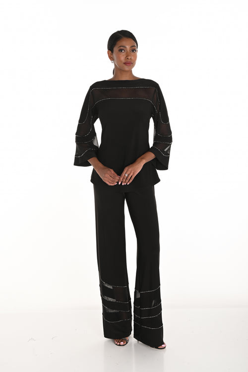 Pantalon en tricot noir fluide et chic Frank Lyman 259758 – Confort exceptionnel et élégance moderne pour la femme active, du bureau aux sorties habillées