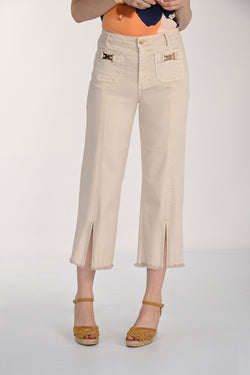 Pantalon Denim Sable Boucles Dorées Frank Lyman 261651 — Le jean réinventé par le luxe des détails