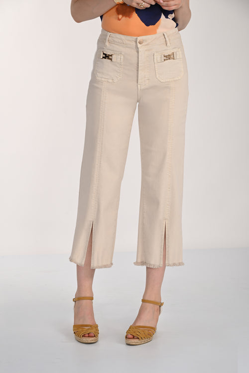 Pantalon Denim Sable Boucles Dorées Frank Lyman 261651 — Le jean réinventé par le luxe des détails