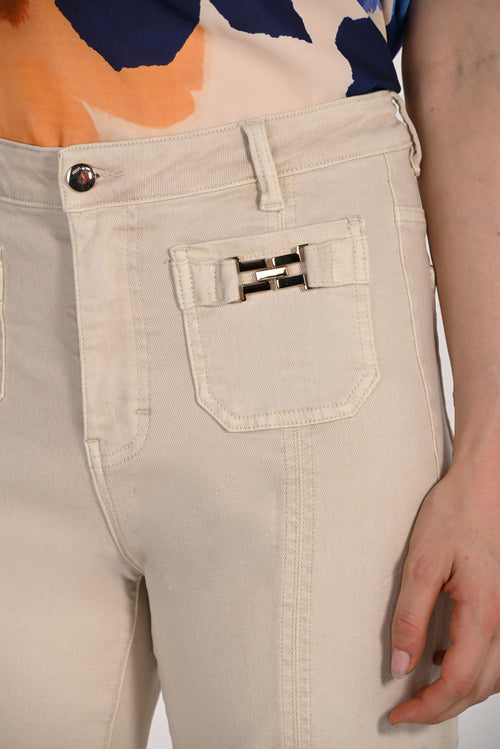 Pantalon Denim Sable Boucles Dorées Frank Lyman 261651 — Le jean réinventé par le luxe des détails