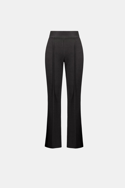 Pantalon à Fines Rayures et Jambe Droite Anthracite Joseph Ribkoff 264008 — Pour la femme à l’allure assurée, parce que les lignes élancent la silhouette, du bureau au dîner avec une blouse ivoire et des bottines