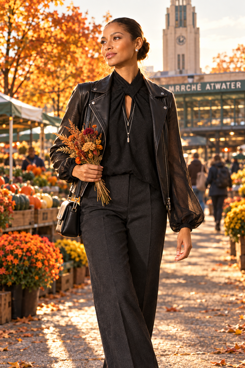 264119 - Marché Atwater automne moto jacket collier