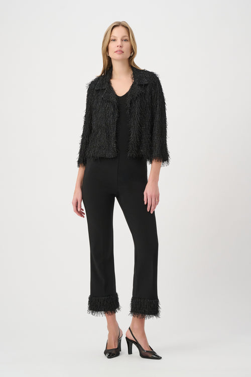 Veste Franges Scintillantes Lurex Joseph Ribkoff – Noir | L’ultime pièce glamour pour briller en soirée | Galas, Réveillons & Occasions prestig | SKU 264128