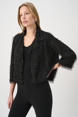 Veste Franges Scintillantes Lurex Joseph Ribkoff – Noir | L’ultime pièce glamour pour briller en soirée | Galas, Réveillons & Occasions prestig | SKU 264128