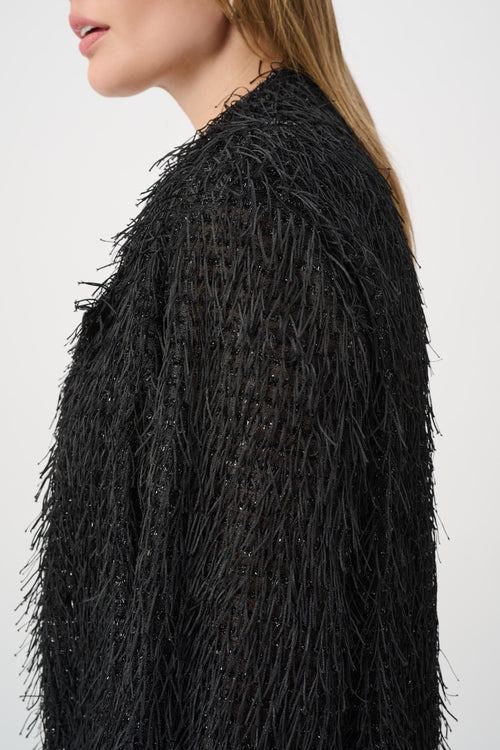 Veste Franges Scintillantes Lurex Joseph Ribkoff – Noir | L’ultime pièce glamour pour briller en soirée | Galas, Réveillons & Occasions prestig | SKU 264128