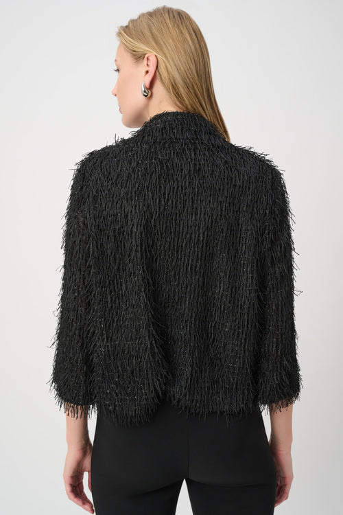 Veste Franges Scintillantes Lurex Joseph Ribkoff – Noir | L’ultime pièce glamour pour briller en soirée | Galas, Réveillons & Occasions prestig | SKU 264128