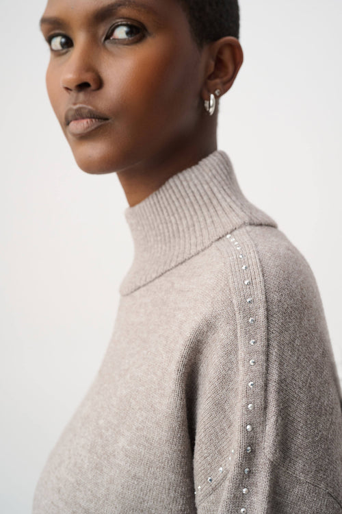 Chandail col roulé strass cristaux manches longues - Joseph Ribkoff