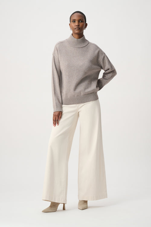 Chandail col roulé strass cristaux manches longues - Joseph Ribkoff