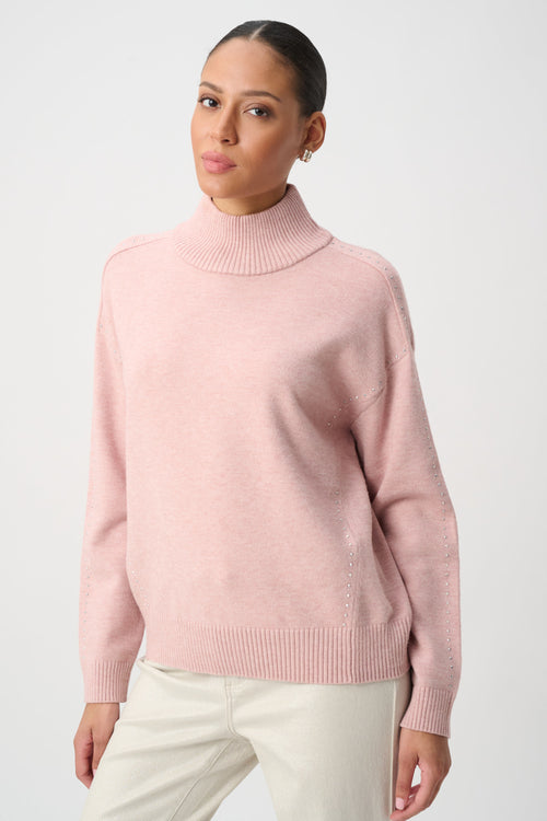 Chandail col roulé strass cristaux manches longues - Joseph Ribkoff