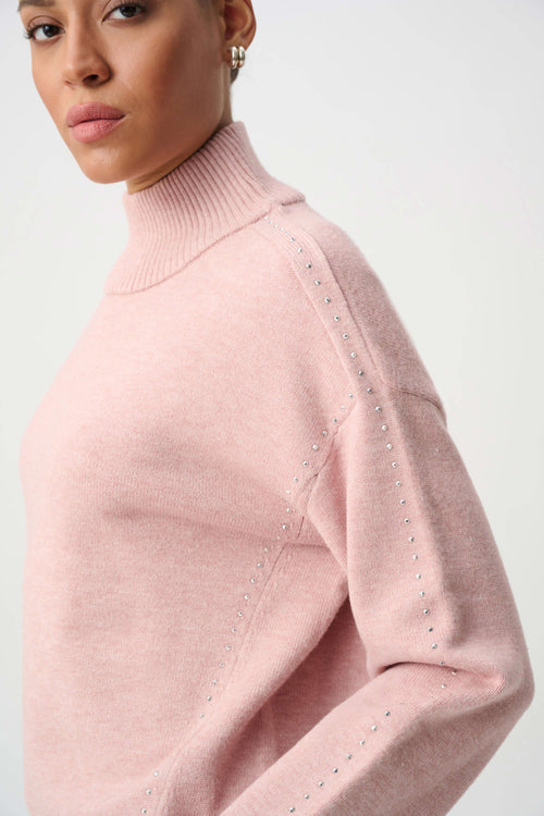 Chandail col roulé strass cristaux manches longues - Joseph Ribkoff