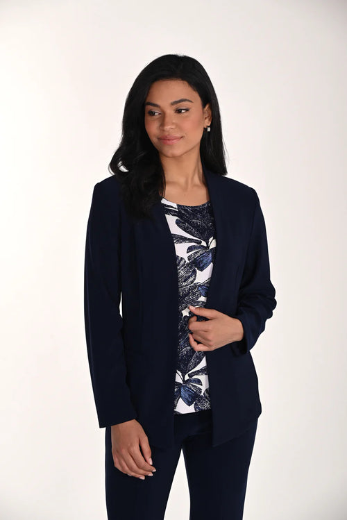 Veste Frank Lyman 266023 – Coupe Fluide Minimaliste Midnight, Pour la Femme Professionnelle & Moderne.