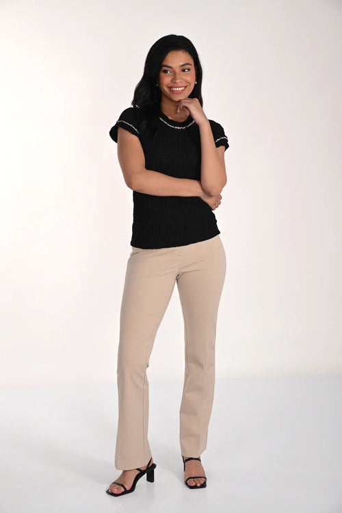 Pantalon Frank Lyman 266251 beige droit pour femme – Élégant et professionnel, parfait pour travail et occasions habillées