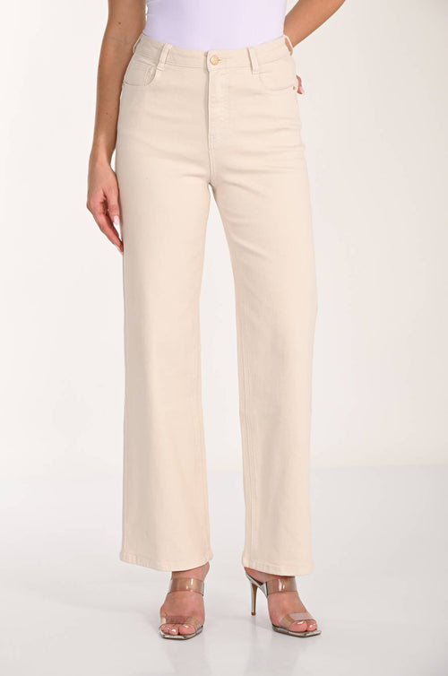 Pantalon droit taille haute beige Frank Lyman 266555 – Coupe structurée et élégance intemporelle pour la femme moderne, du bureau aux sorties chic