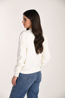 Veste Frank Lyman 266580 zippée en tricot extensible pour femme – Manches longues, style casual chic et confortable