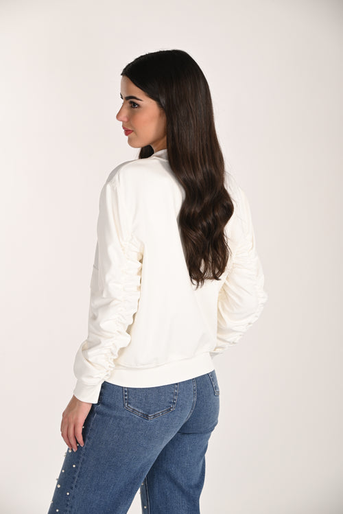 Veste Frank Lyman 266580 zippée en tricot extensible pour femme – Manches longues, style casual chic et confortable