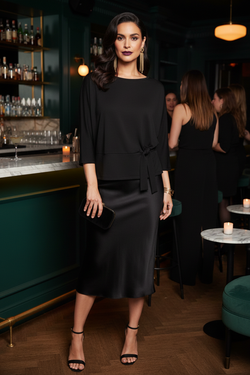 36579 Noir - Cocktail bar Henrietta satin soirée