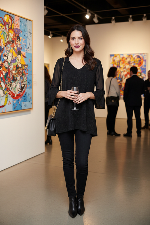 50306 - Vernissage Galerie Simon Blais jean noir lèvres prune