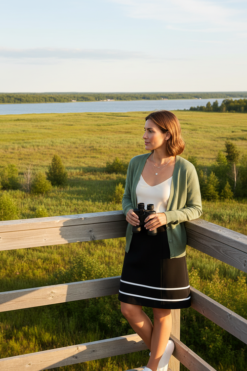 7. Tour observation Plaisance rivière Ottawa + cardigan vert sauge