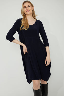 Robe Jersey Trapèze Poches Ourlet Arrondi Compli K 34036 — La robe qui pense à tout — confort, élégance et poches