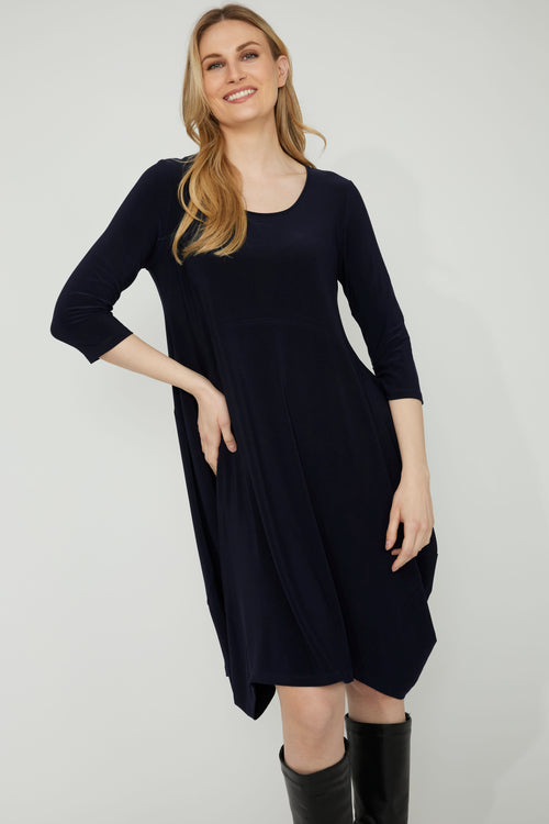 Robe Jersey Trapèze Poches Ourlet Arrondi Compli K 34036 — La robe qui pense à tout — confort, élégance et poches