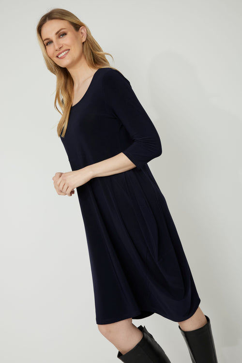 Robe Jersey Trapèze Poches Ourlet Arrondi Compli K 34036 — La robe qui pense à tout — confort, élégance et poches