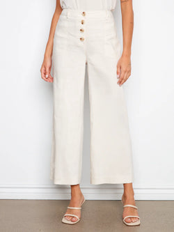 Pantalon Charlie B C5751-771B-100 jambe large naturel pour femme – Élégant et intemporel, parfait pour bureau, sorties et occasions