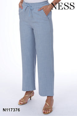 Pantalon Ness N117376 jambe large taille haute pour femme – Élégant et confortable, parfait pour quotidien, sorties et bureau