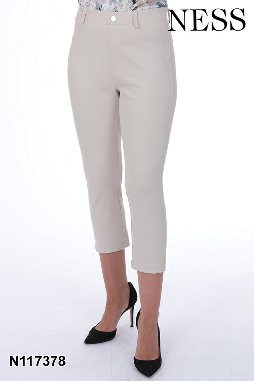 Pantalon Ness N117378 capri ajusté pour femme – Élégant et polyvalent, parfait pour quotidien, sorties et vacances