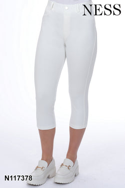 Pantalon Ness N117378 capri ajusté pour femme – Élégant et polyvalent, parfait pour quotidien, sorties et vacances