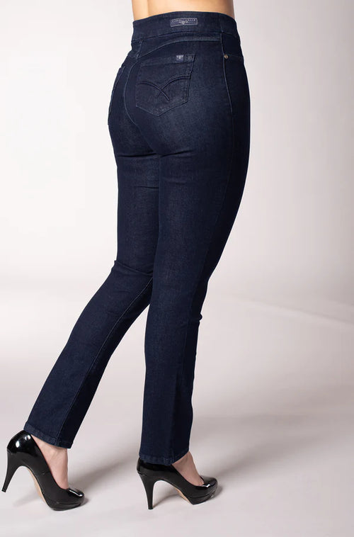 Jean foncé Carrelli pl-888-nsm à coupe droite et taille confortable pour une allure élancée au quotidien