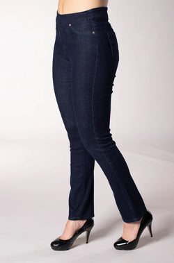 Jean foncé Carrelli pl-888-nsm à coupe droite et taille confortable pour une allure élancée au quotidien