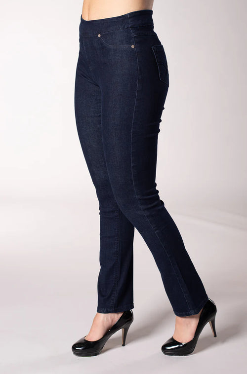 Jean foncé Carrelli pl-888-nsm à coupe droite et taille confortable pour une allure élancée au quotidien