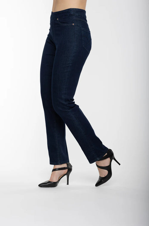 Jean foncé Carrelli pl-888-nsm à coupe droite et taille confortable pour une allure élancée au quotidien