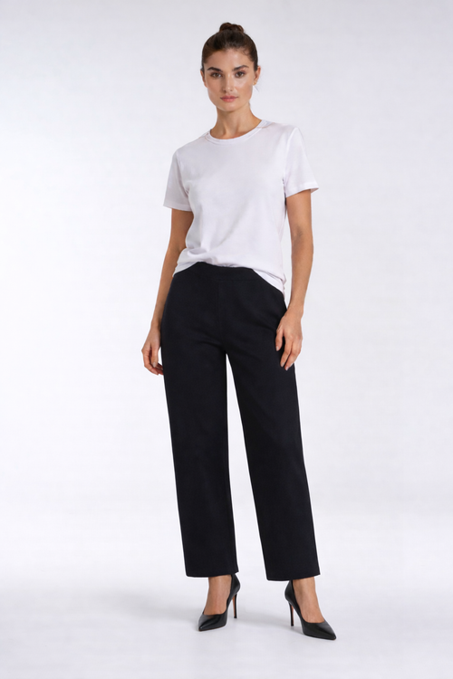 Pantalon Large Wide Leg Taille Haute Élastique Carreli PP-006 — Pour la femme au style affirmé et contemporain, portez-le au bureau avec un blazer structuré, en soirée avec un top scintillant, ou en weekend avec un pull oversized camel