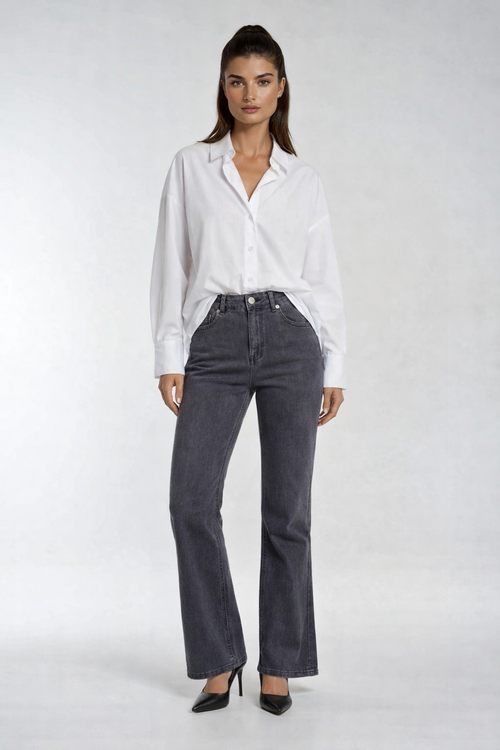 Jean bootcut taille haute gris Carreli PR-180