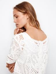Chandail Charlie B C2965-544C-002 tricot blanc ajouré pour femme – Léger et élégant, parfait pour quotidien, sorties et vacances