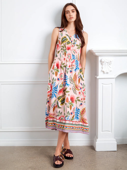 Robe Charlie B C3261-510B-P589 imprimé floral Gardénia pour femme – Élégante et romantique, parfaite pour occasions spéciales, mariages et sorties estivales