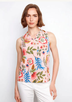 Haut Charlie B 4529RR-510B-P589 rose gardénia imprimé floral pour femme – Féminin et frais, parfait pour été, quotidien, brunch et bureau casual